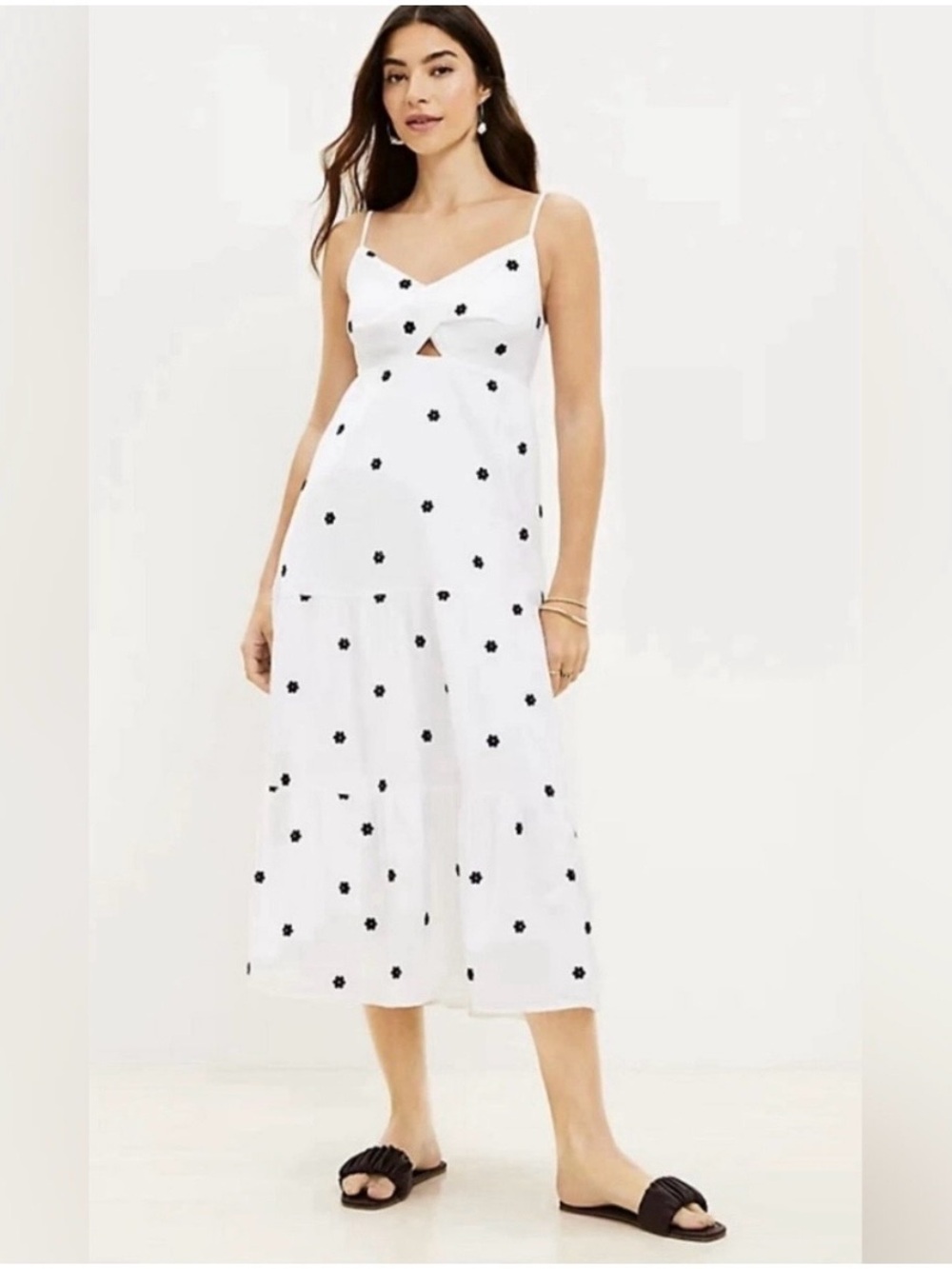 LOFT Dress- Floral Twist Cutout Cami Maxi Dress